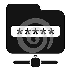 Password folder icon simple vector. Computer data