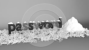 Password hash with salt crypt function concept 3d illustration