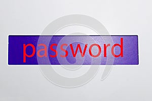 Password input on blurred background screen. Password protection against hackers