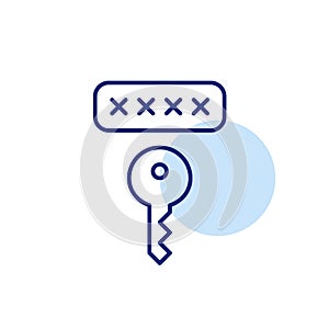 Password input box and key. Two-step security verification. Pixel perfect vector icon