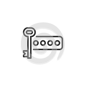 Password key line icon