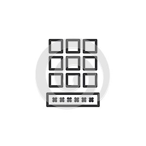 Password keypad line icon