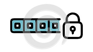 Password Lock Input Vector Icon, Security and Access Symbol, vector design Generative AI
