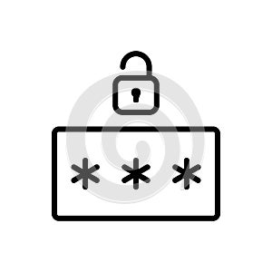 Password lock unlock icon. Simple line, outline vector elements of hacks icons for ui and ux, website or mobile application