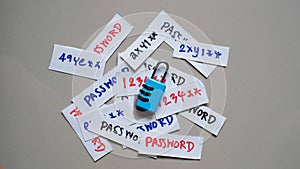 Password management.  Weak and strong password.