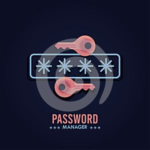 password manager theme with keys and cypher photo