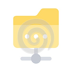 Password on network folder, concept vector of secure data network