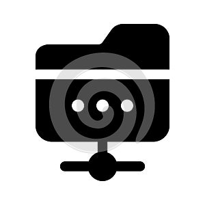 Password on network folder, concept vector of secure data network