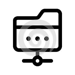 Password on network folder, concept vector of secure data network