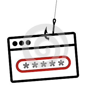 Password phishing line icon, security and hack, vector graphics