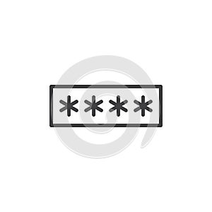 Password or pin code line icon