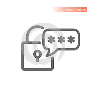 Password protected line vector icon