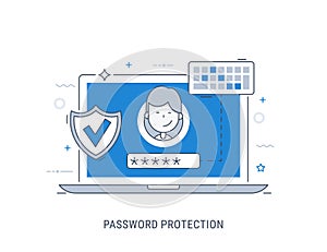 Password protection vector illustration