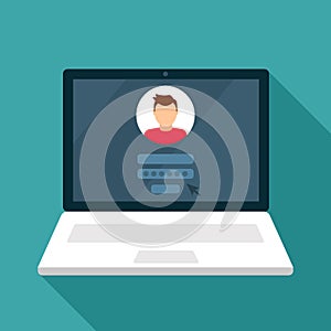 Password protection, Internet security concept. The network is safe. user avatar. Flat vector illustration