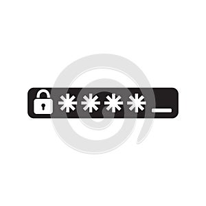 Password protection vector icon isolated on white background