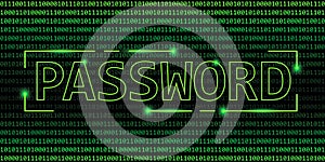 Password security concept binary code web background