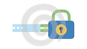 Password Security Lock Access Flat Design Icon, vector design Generative AI