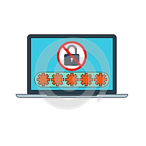 Password security vector icon.