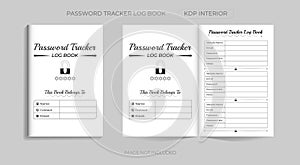 Password tracker logbook kdp interior design print template