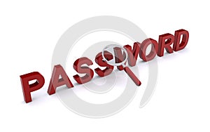 password word on white