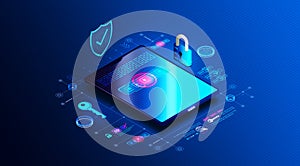 Passwordless Authentication and Single Sign-On Concept - 3D Illustration photo