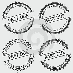 Past Due insignia stamp isolated on white.