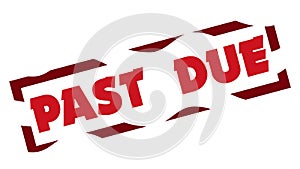 Past Due Stamp 002 - Red Color - White Background