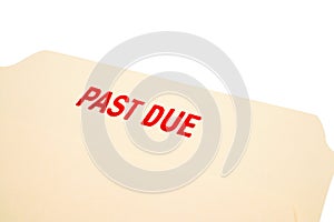 Past due stamp on paper
