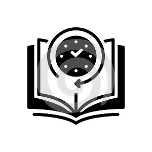 Black solid icon for Past, previous and clock