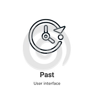 Past outline vector icon. Thin line black past icon, flat vector simple element illustration from editable user interface concept
