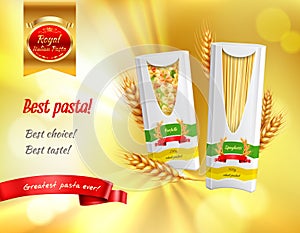 Pasta Advertisement Realistic Banner