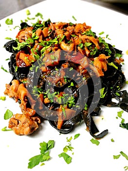 Pasta al nero di seppia photo