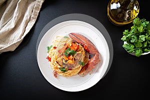 Pasta all\'astice or Lobster spaghetti