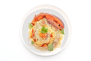 Pasta all\'astice or Lobster spaghetti - Italian food