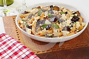 Pasta alla Norma Served in a Bowl