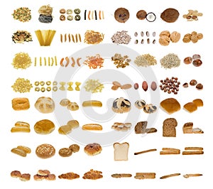 Pasta, bread and nuts