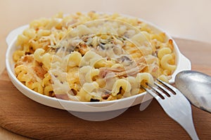 Pasta with chicken and cheese