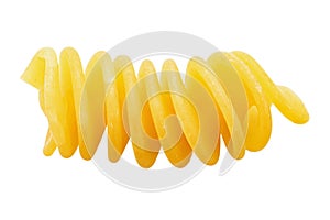 Pasta close-up. Fusilli spirale , isolated on white background. Full depth of field photo