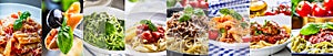 Pasta collage. selection of different Italian pasta dishes - spa