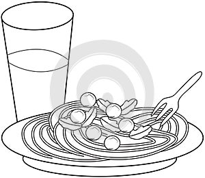 Pasta coloring page