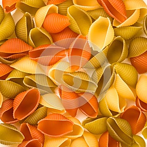 Pasta Conchiglie colorata texture background