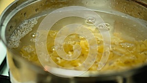 Pasta cooked in a pan