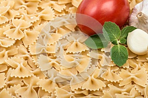 Pasta cooking ingredients food background