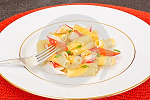 Pasta with Crab Sticks and Cheese