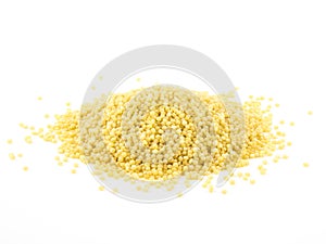 Pasta cuscus or Couscous isolated on white background