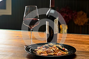 Pasta with delicious red wine