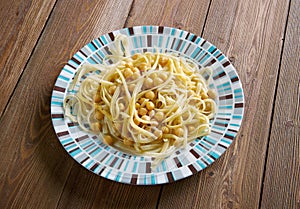 Pasta dish in Italian photo