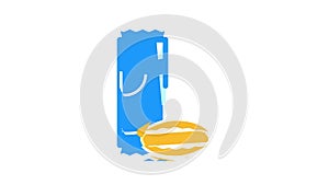 Pasta Food Package color icon animation
