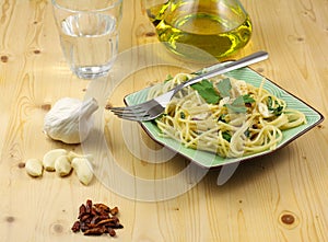 Pasta with Garlic, Oil, Chilli