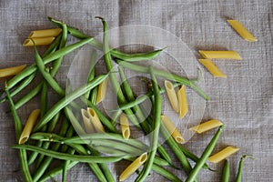 Pasta and green beans